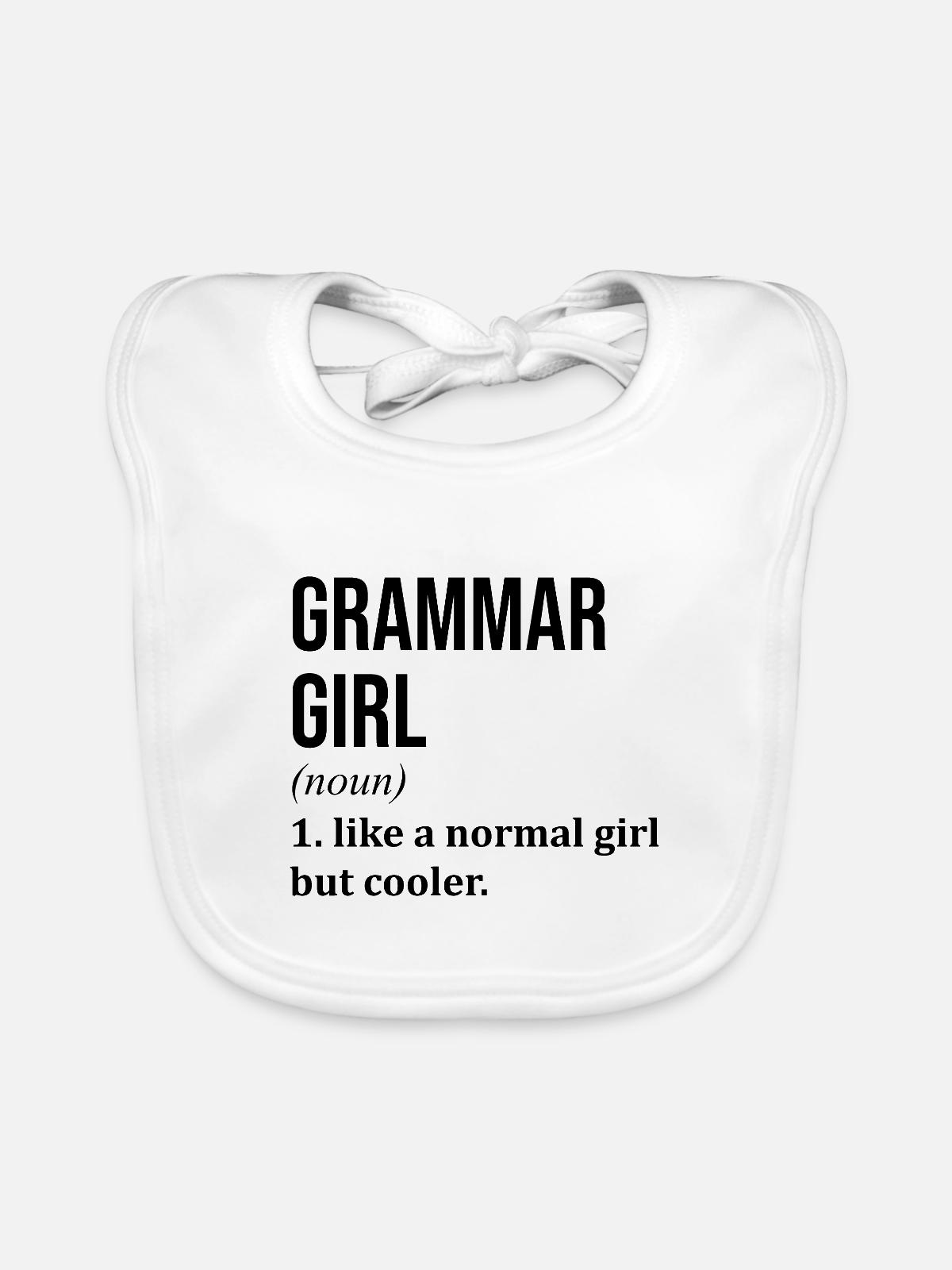 Grammatik Grammatik Grammatik - Baby Bio-Lätzchen - Weiß - Vorne