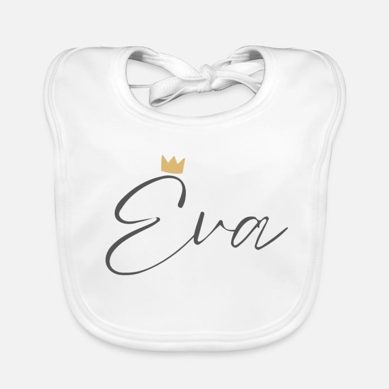 Chemise Princesse Eva – Nom avec la lettre E - Bavoir bio Bébé - blanc