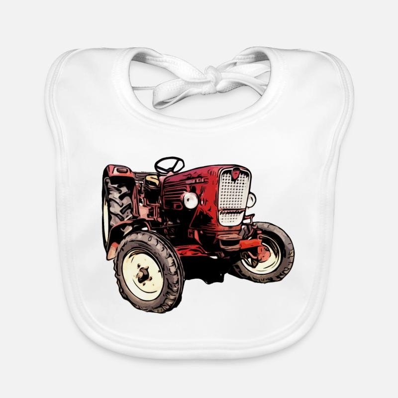 Güldner G40 Traktor - Baby Bio-Lätzchen - Weiß