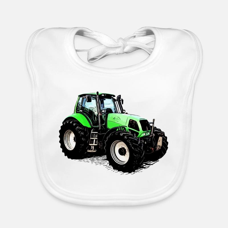 Fahr den Deutz Traktor 230 MK3 - Baby Bio-Lätzchen - Weiß