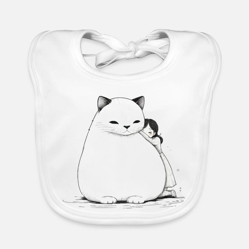 Big cuddle with a cat Organic Baby Bibs