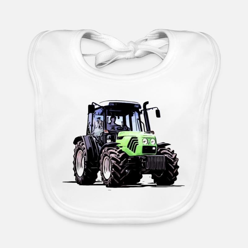 Fahr den Deutz Traktor 60 70 80 | Agro - Baby Bio-Lätzchen - Weiß