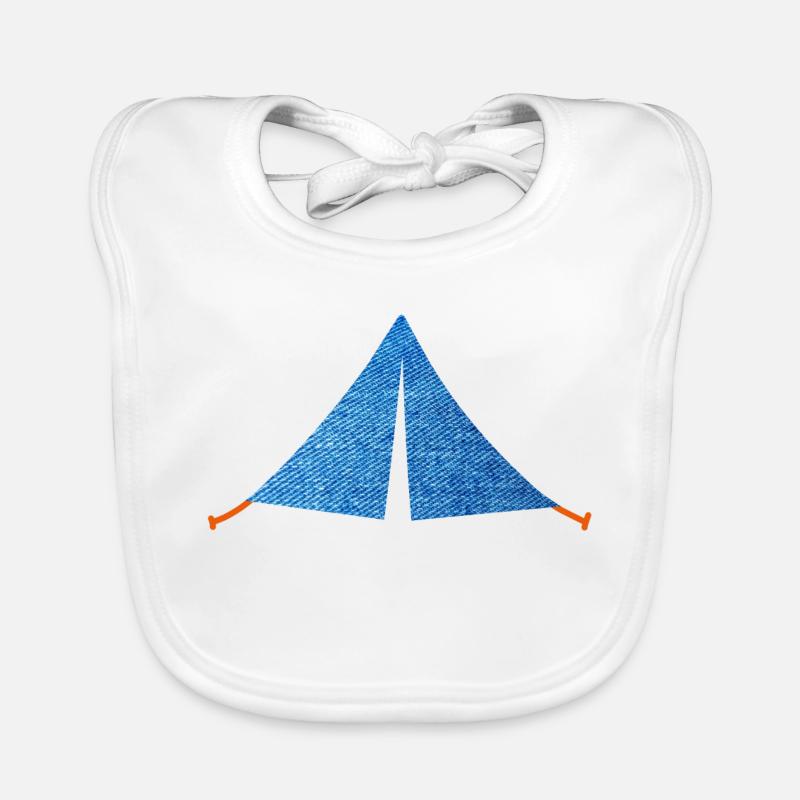 Tent Jeans Pattern Camping Camper Camping Van Life Organic Baby Bibs