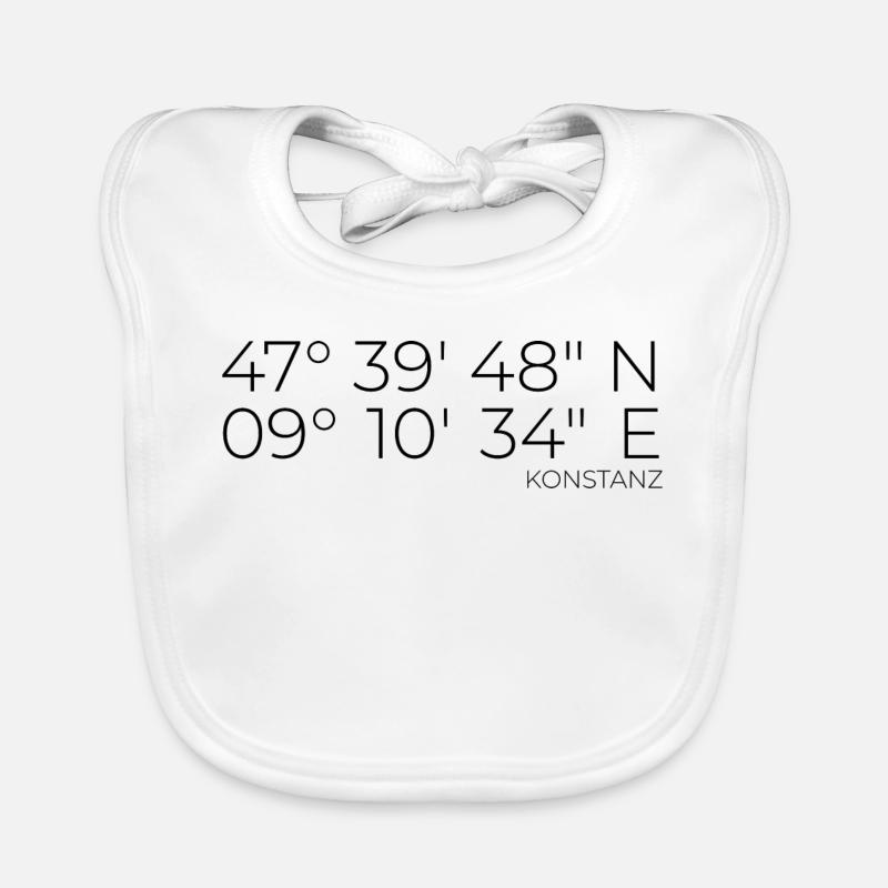 Coordinates Konstanz Lake Constance Organic Baby Bibs