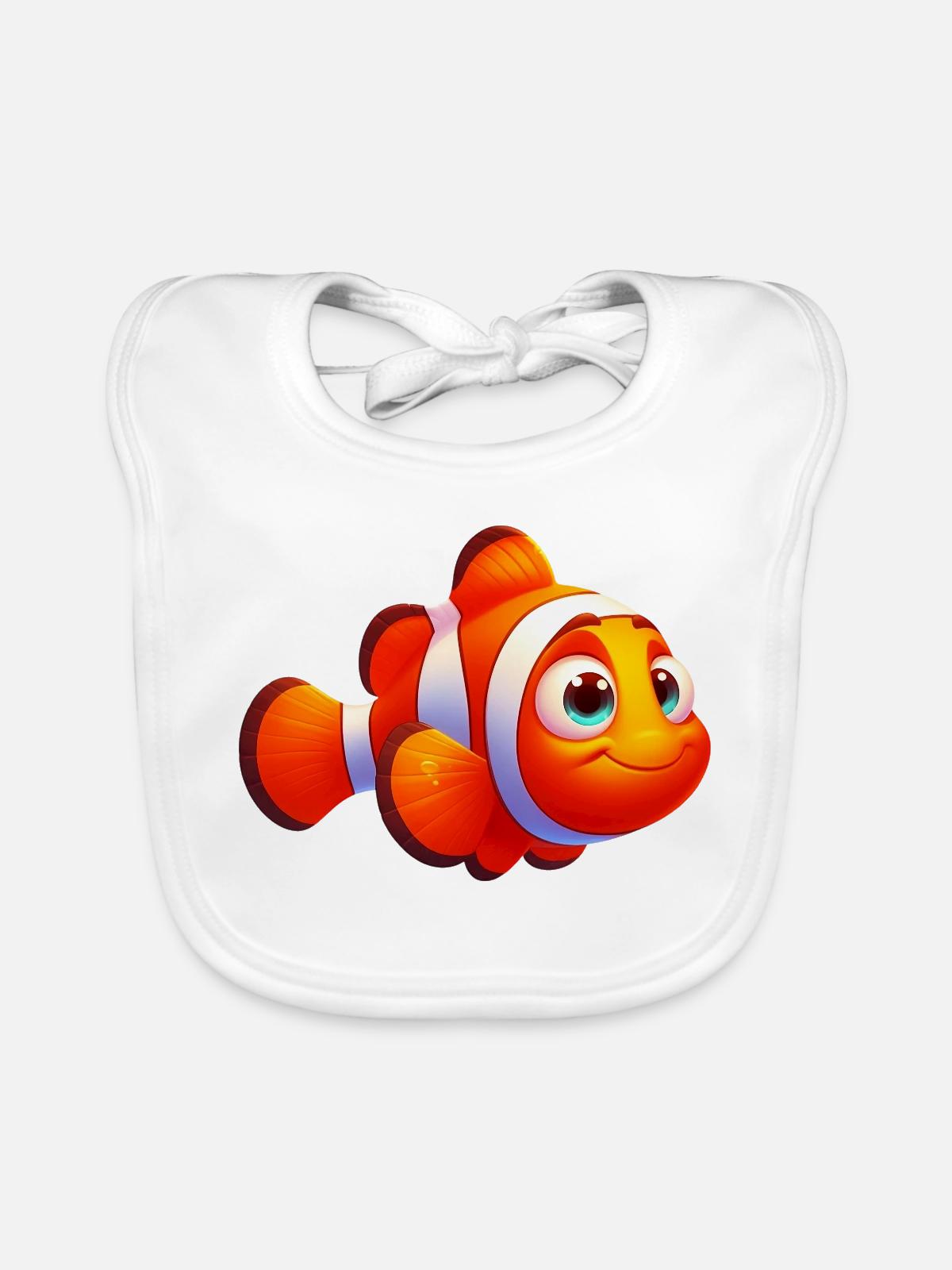Clownfisch - Baby Bio-Lätzchen - Weiß - Vorne