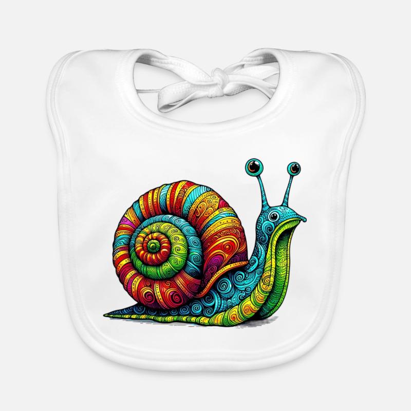 Schnecke - Baby Bio-Lätzchen - Weiß