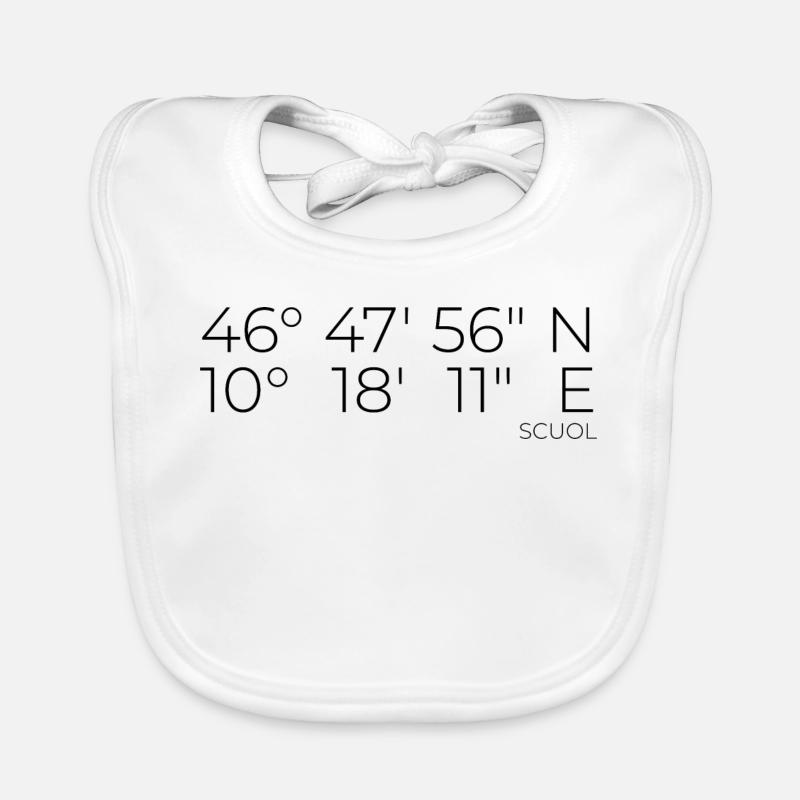 coordinates Scuol Graubünden, Switzerland Organic Baby Bibs