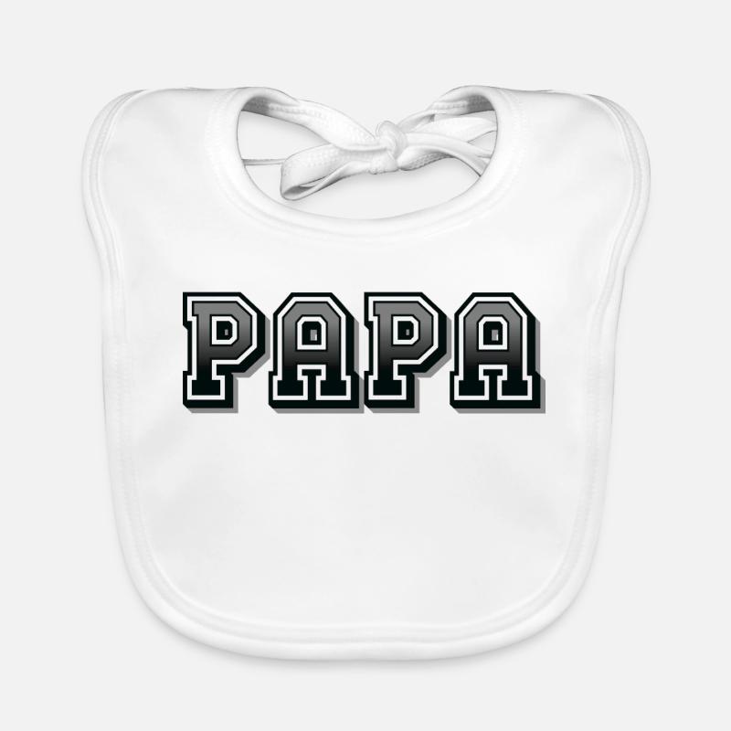 PAPA - Bavoir bio Bébé - blanc