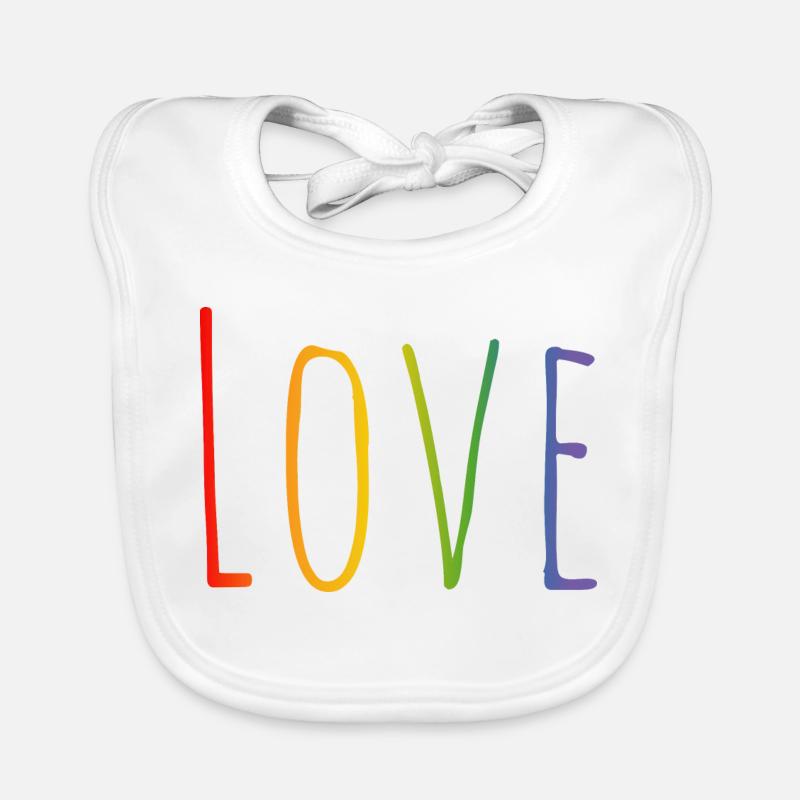 CSD LGBT Rainbow Love Design Organic Baby Bibs
