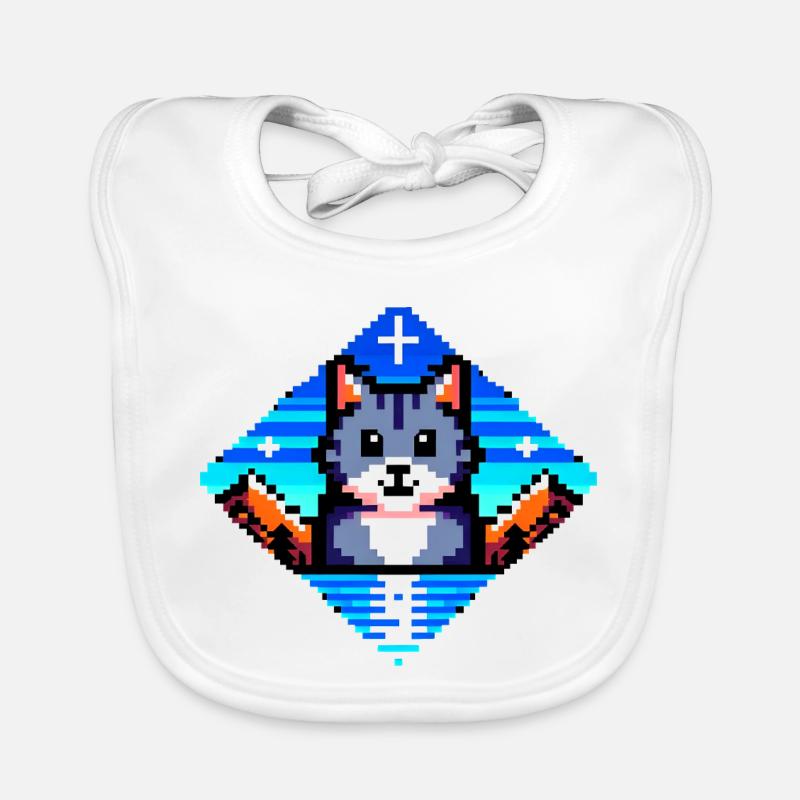 Pixel Cat Baby Bio-Lätzchen