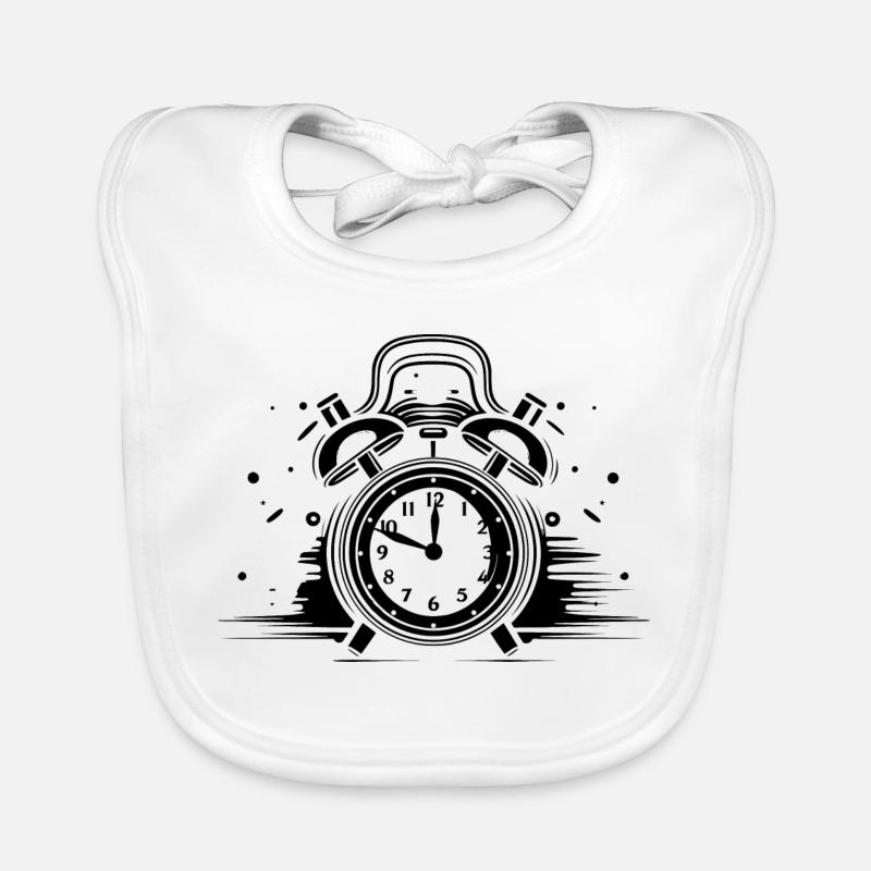Clock Sketch Organic Baby Bibs