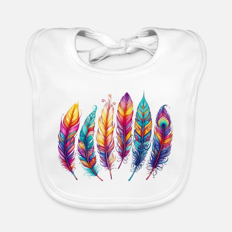 Feather Feather Pen Pens Organic Baby Bibs