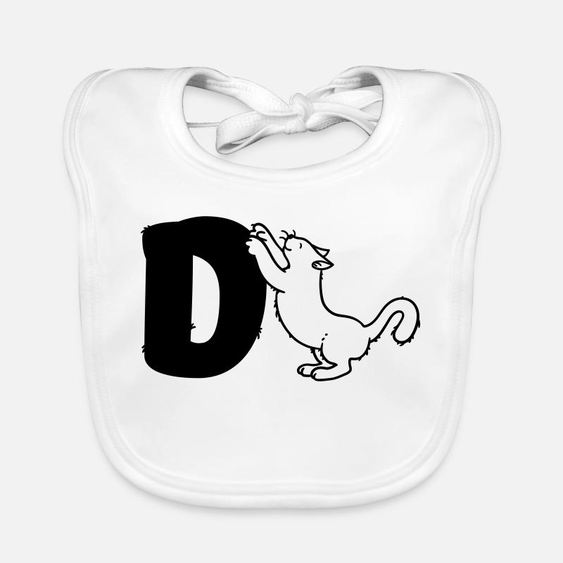 Cat Letter D Organic Baby Bibs