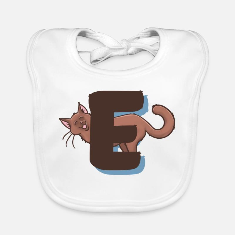 Cat Letter E Organic Baby Bibs