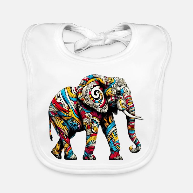 Éléphant Bavoir bio Bébé