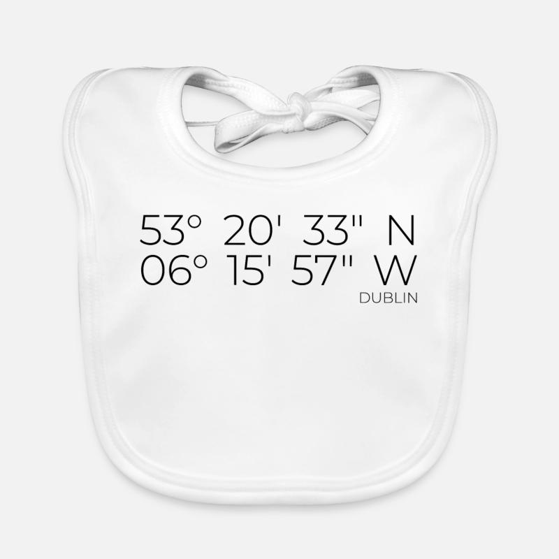 coordinates Dublin, Ireland Organic Baby Bibs