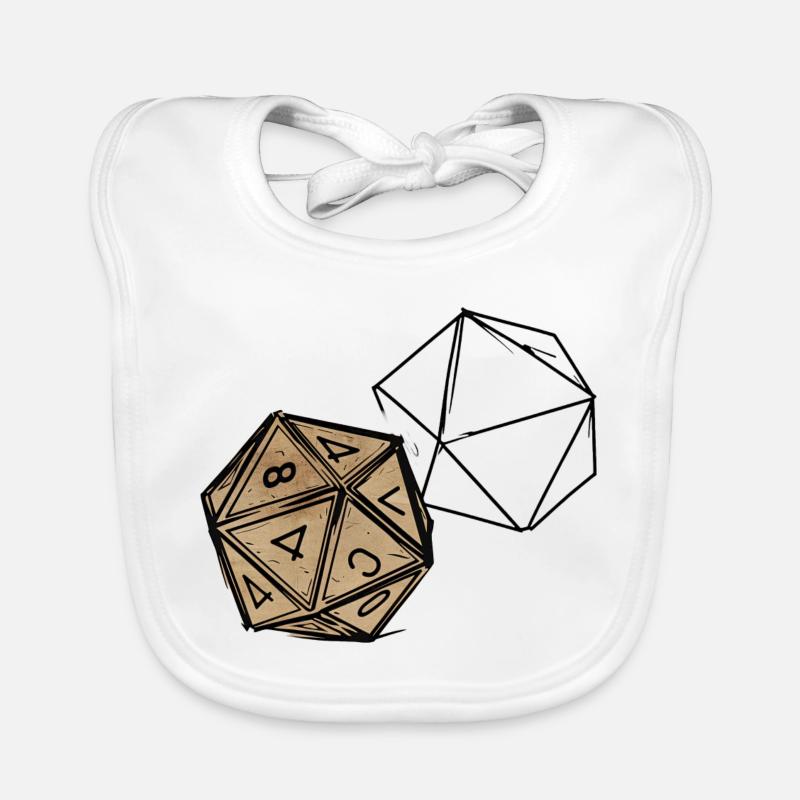 Cube RPG peint – Conception artistique des dés Bavoir bio Bébé