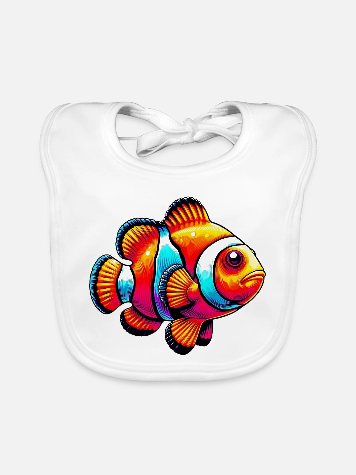 Clownfisch - Baby Bio-Lätzchen - Weiß - Vorne