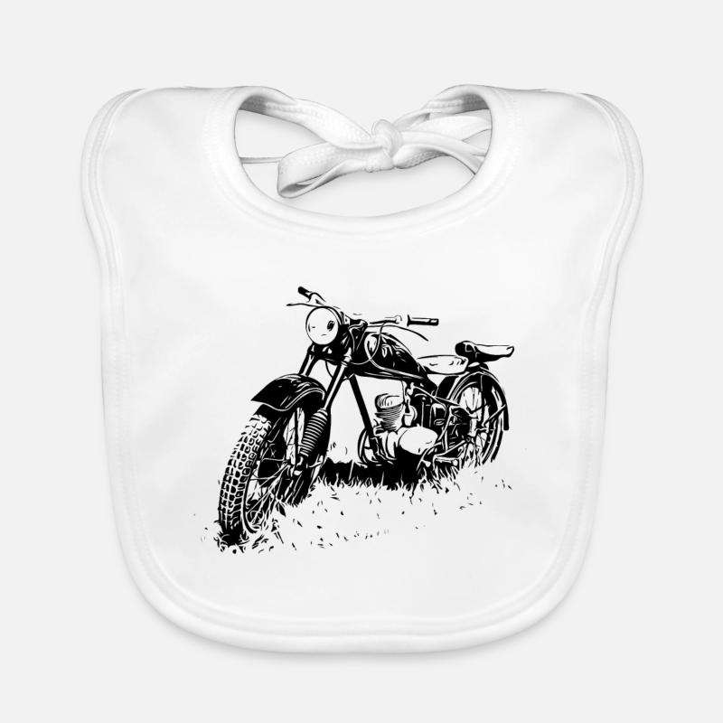 Zschopau DDR Motorrad - Baby Bio-Lätzchen - Weiß