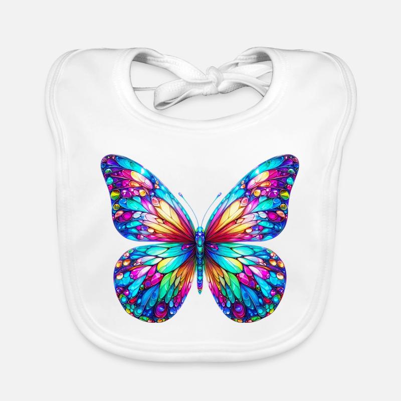 Schmetterling - Baby Bio-Lätzchen - Weiß