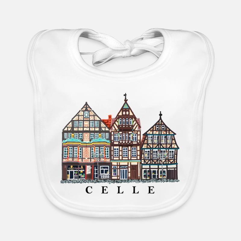 Celle, Basse-Saxe, Maisons à colombages, Allemagne Bavoir bio Bébé