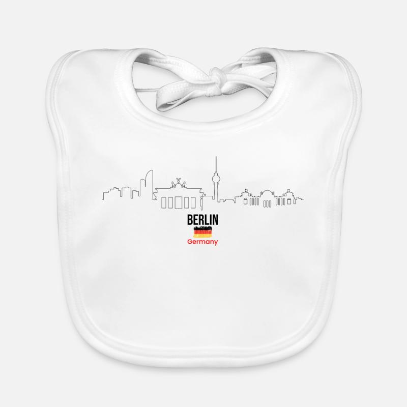 Bold German Flag Typography Organic Baby Bibs