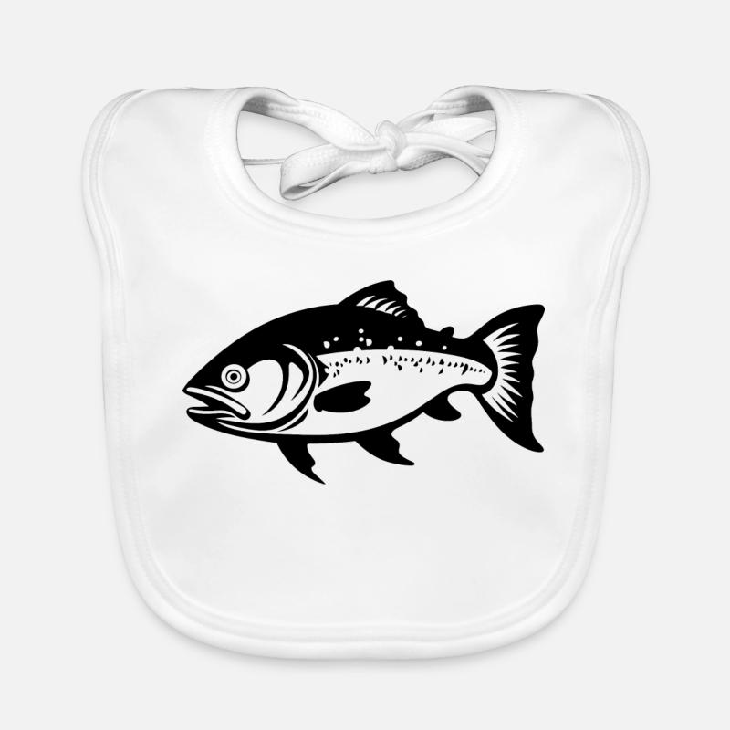Fish Sketch Organic Baby Bibs