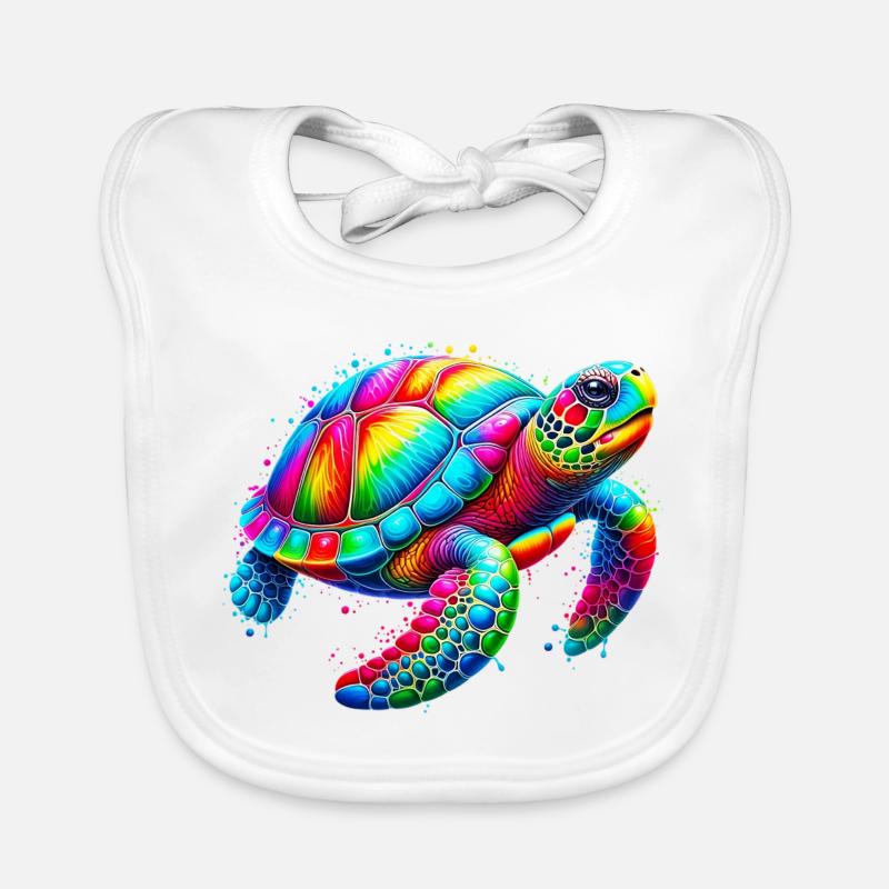 Schildkröte - Baby Bio-Lätzchen - Weiß