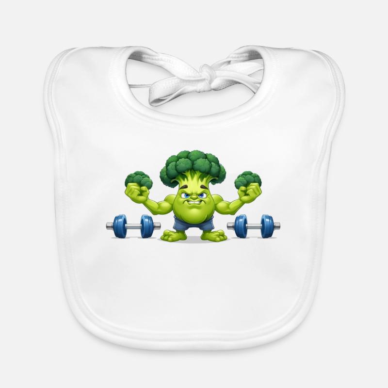 Halophiles de brocoli - Bavoir bio Bébé - blanc