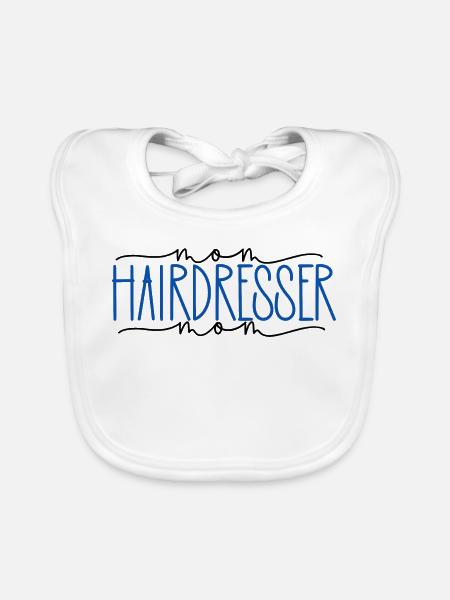 Friseurin stolze Mama süßes Geschenk - Baby Bio-Lätzchen - Weiß - Vorne