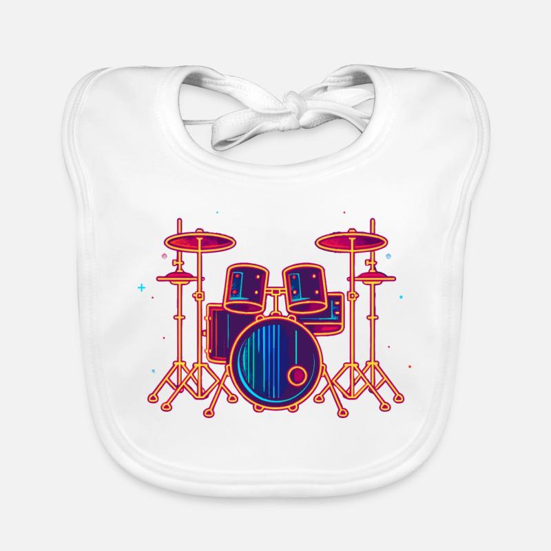Drums Graphics Organic Baby Bibs