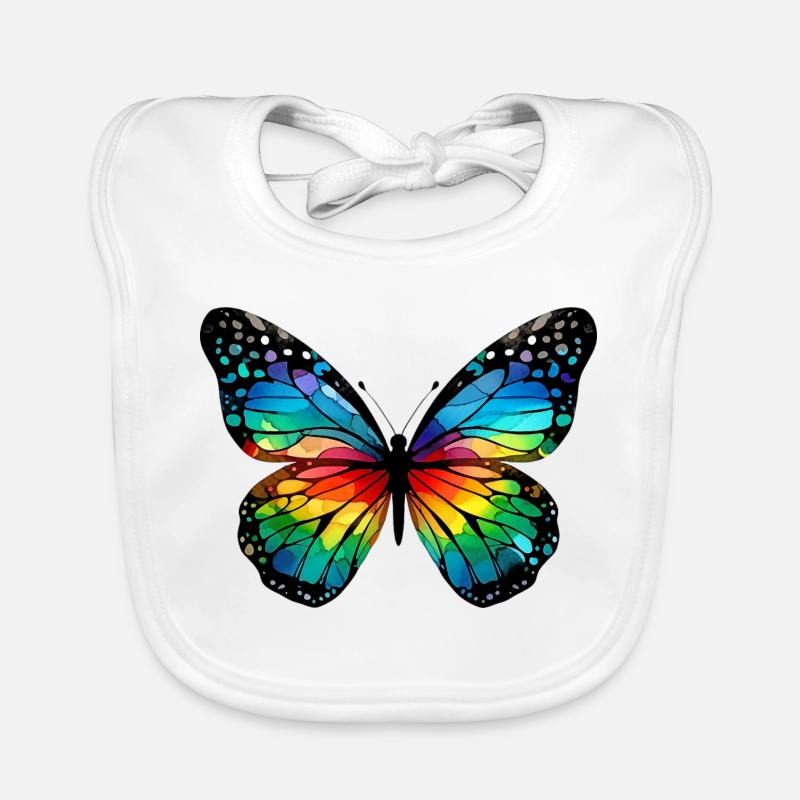 Schmetterling - Baby Bio-Lätzchen - Weiß