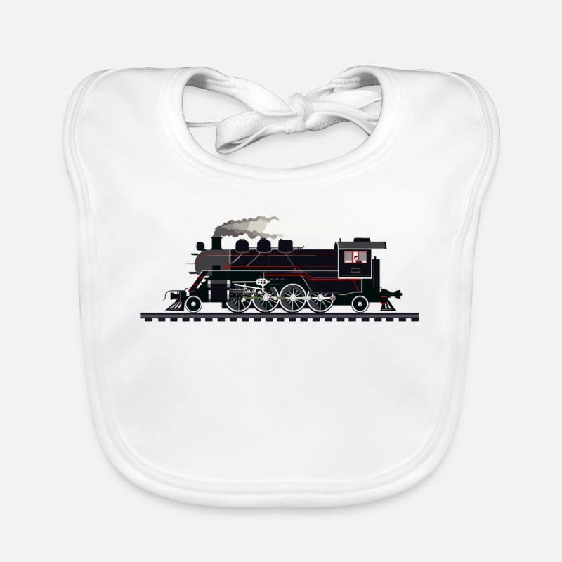Railway Graphic Organic Baby Bibs
