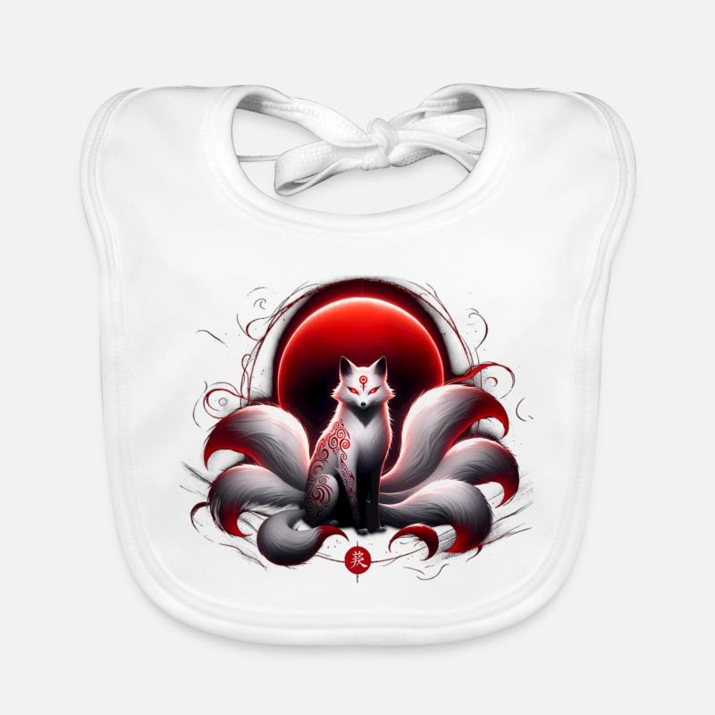 Lune Kitsune pourpre Bavoir bio Bébé