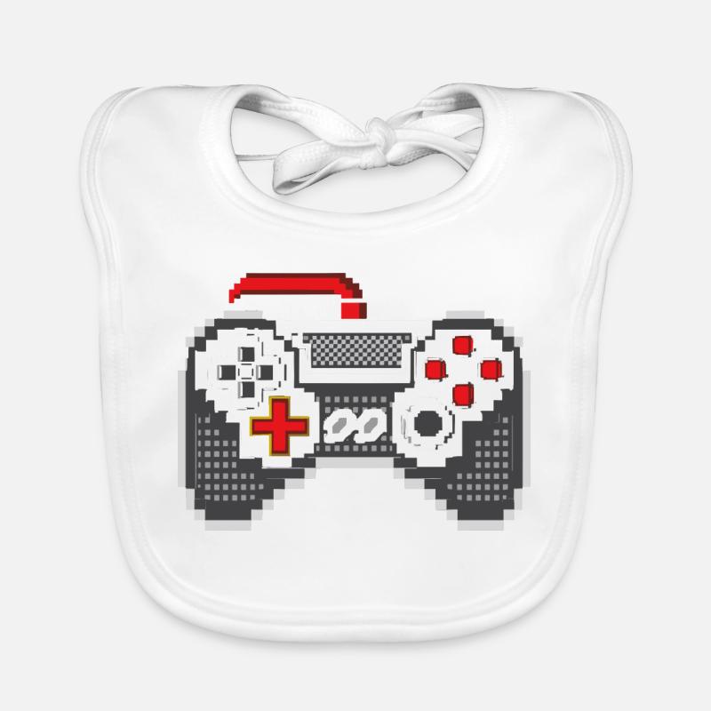 Gamepad Pixel Kunst Baby Bio-Lätzchen