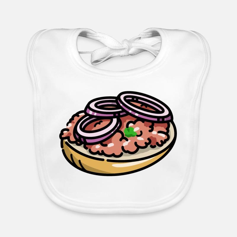 Comic Mettbrötchen Mett Hack Brötchen Zwiebeln Organic Baby Bibs