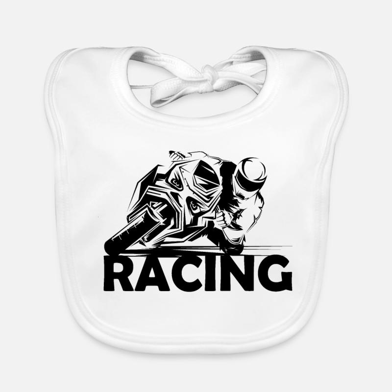 Moto de course Moto Piste de course Logo Icon Image Bavoir bio Bébé