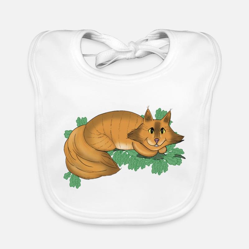 Chat du Cheshire - Bavoir bio Bébé - blanc