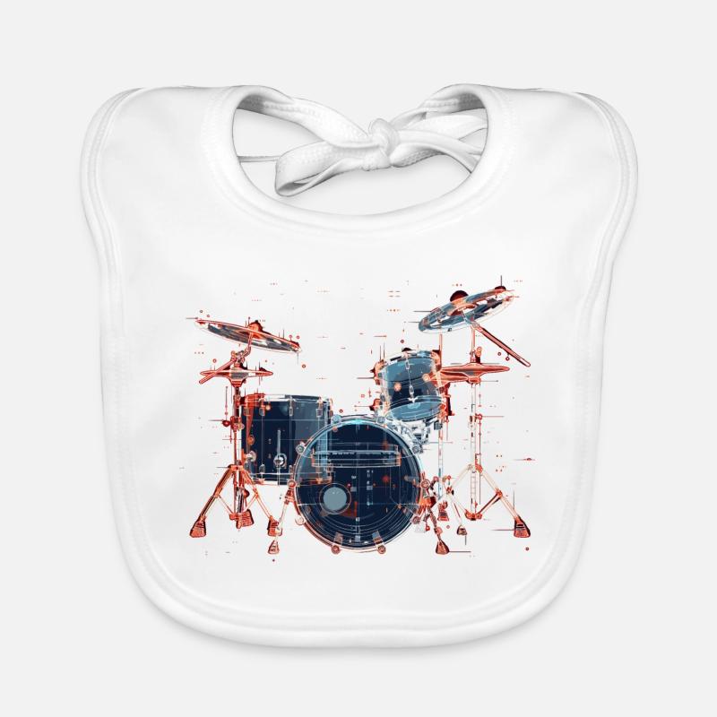 Drums Portrait Organic Baby Bibs