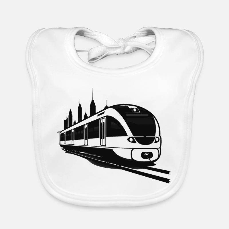 Railway Sketch Organic Baby Bibs