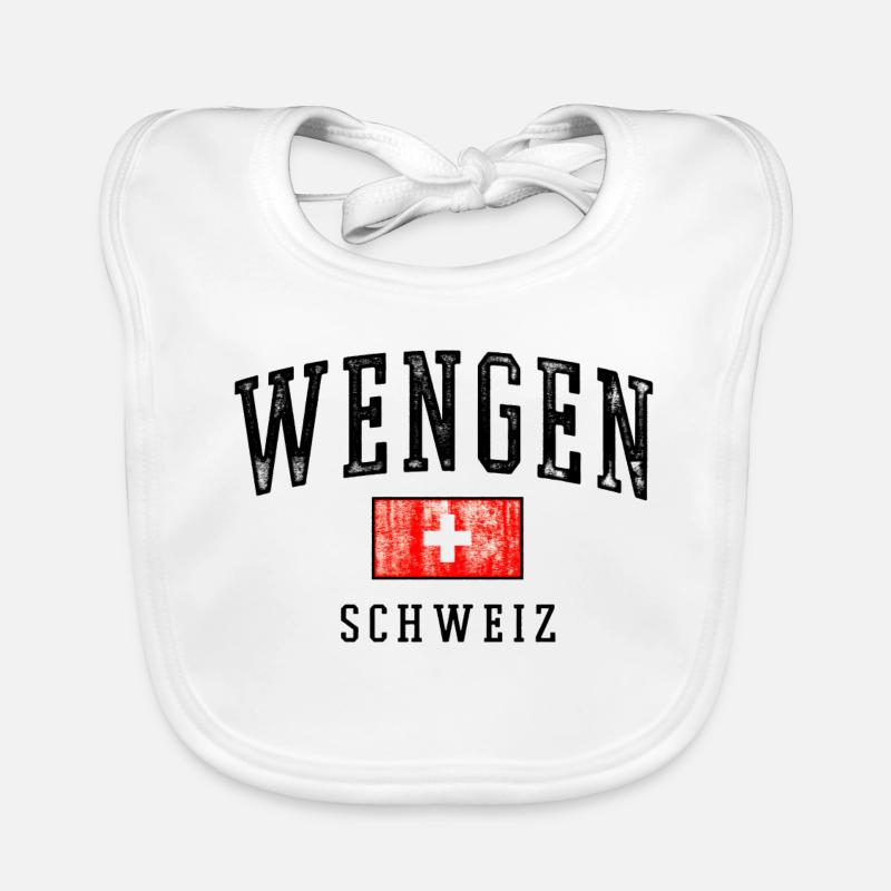 Wengen Switzerland Emblem Organic Baby Bibs