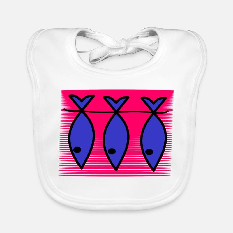 FISH. SARDINE. APRIL FOOLS. SEA. OCEAN Organic Baby Bibs