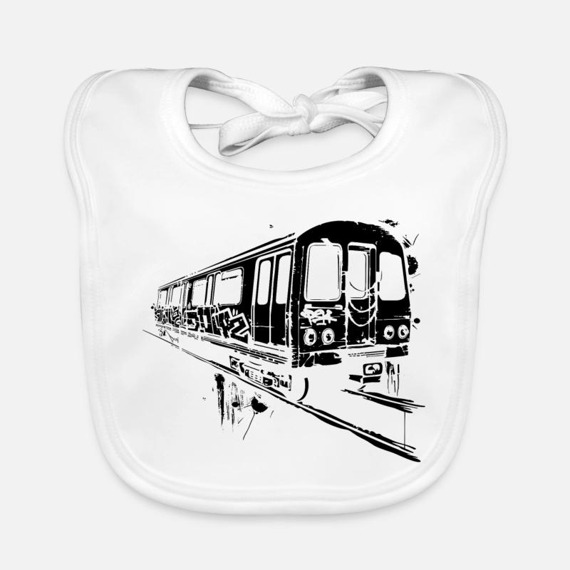 Railway Graphic Organic Baby Bibs