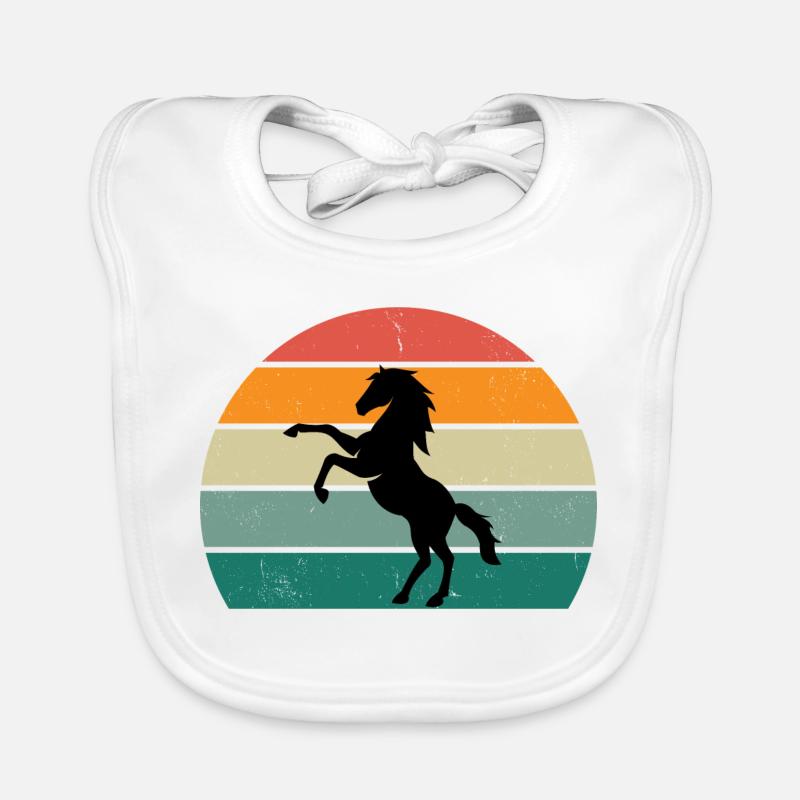 Conception rétro de la silhouette du cheval Bavoir bio Bébé