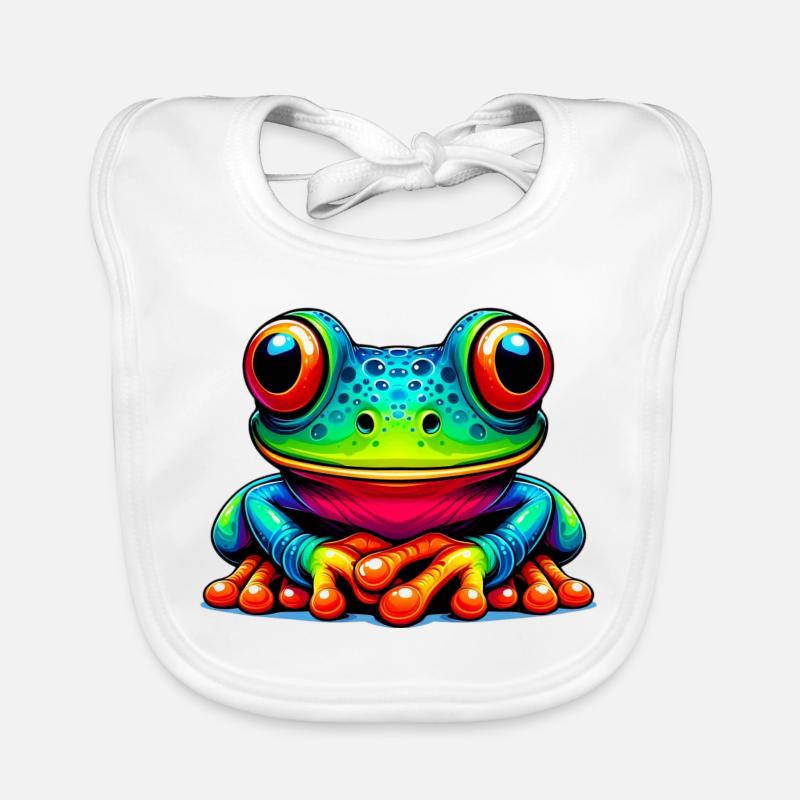 Frosch - Baby Bio-Lätzchen - Weiß