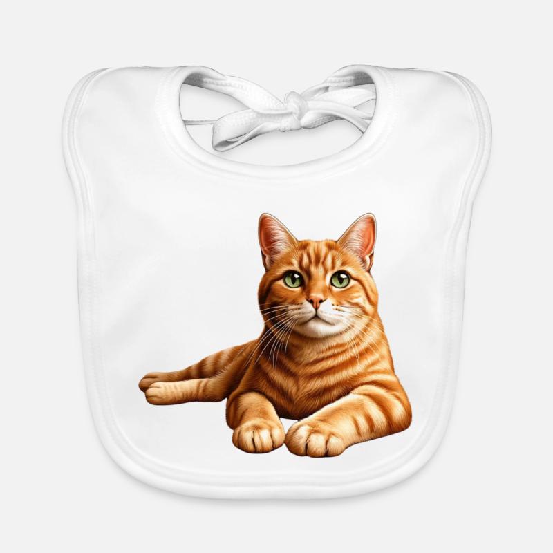 Realistic Orange Tabby Cat Portrait Organic Baby Bibs