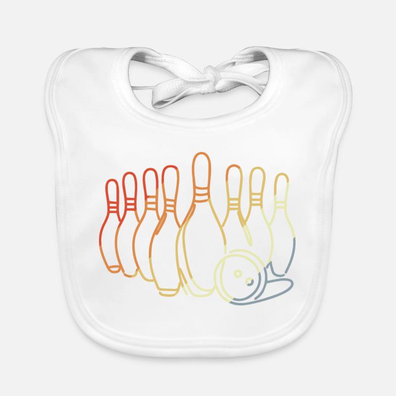 Vintage Bowling Pins and Ball Organic Baby Bibs