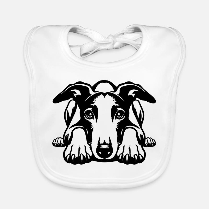 Tête de whippet avec pattes Bavoir bio Bébé