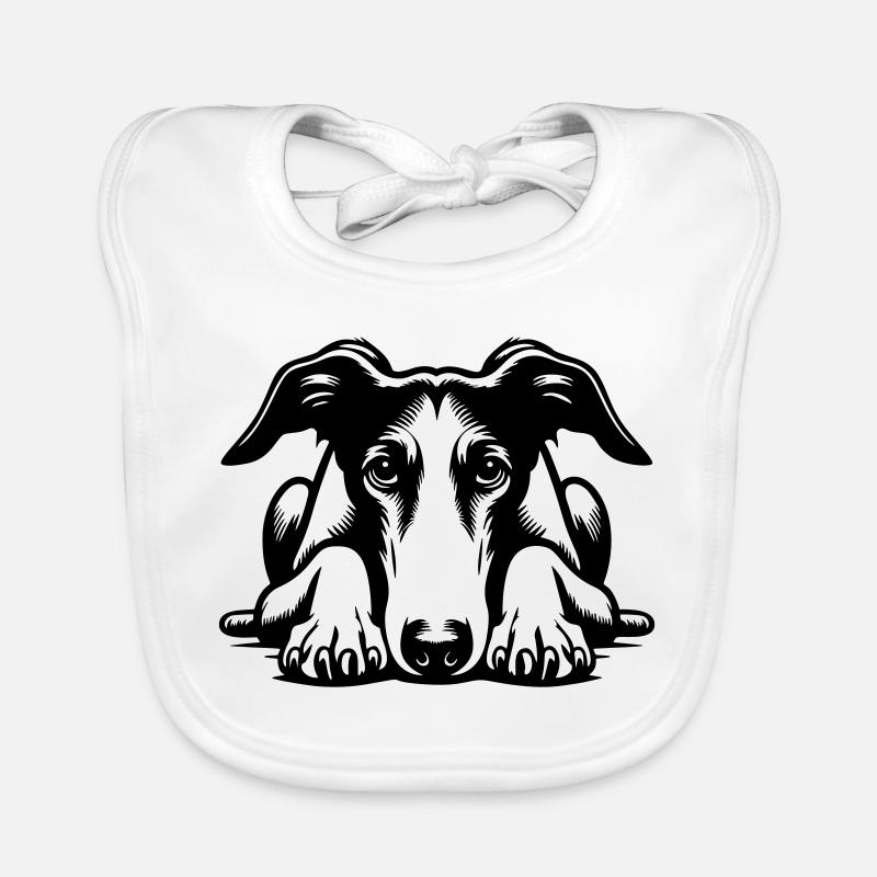 Galgo Head with Paws Organic Baby Bibs