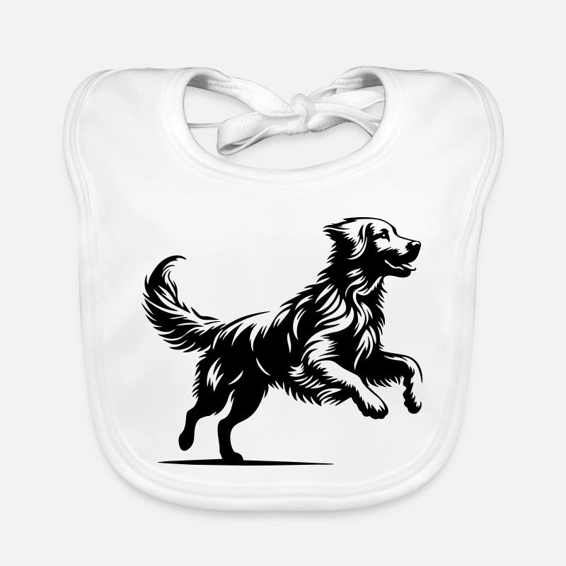 Golden retriever - Bavoir bio Bébé - blanc
